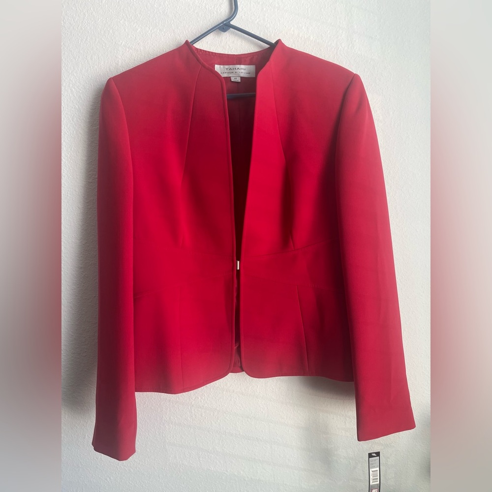 Tahari Red Jacket/ Blazer